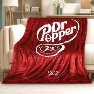 Soda Can Dr Pepper Blanket Ultra Soft Thermal Flannel Cozy Warm All Season For Bedroom Couch Sofa Car Travel Decor Cute Fun Birthday Christmas Gift For Soda Lovers Adults Teens Men Women Novelty Style