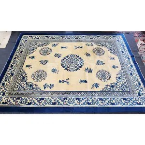 Antique Chinese Peking Rug | Handwoven Wool Carpet | Circa Early 20th Century (9 x 12) (#5994)