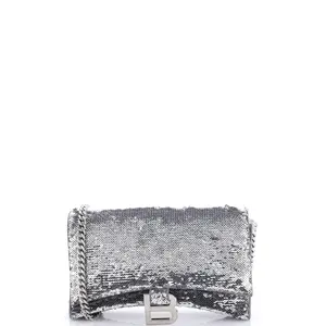 Pre-owned Balenciaga material Messenger Bags Hourglass Chain Wallet Leather with Sequins by Rebag