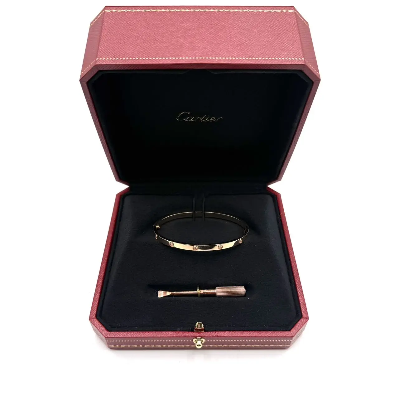 Pre-owned CALUXJ Cartier Love bracelet small model size 17 pink gold