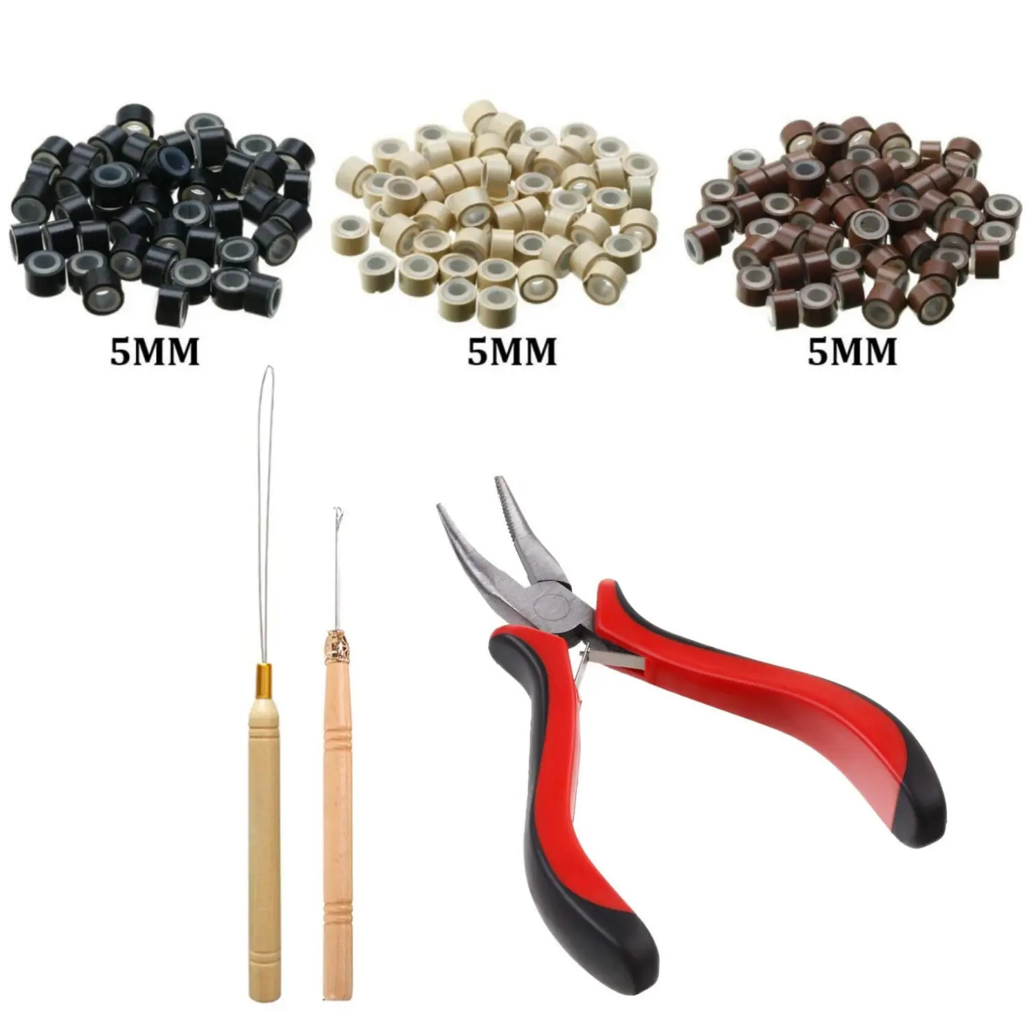 Hair Extension Tool Kit for Women, Professional Hair Weaving Accessories Set, with PVC Caps, Tweezers, and Needles for Normal Hair Type - Home Improvement.