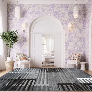 Exquisite square printed velvet carpet, versatile decorative style for home, commercial and indoor use, available in multiple sizes, machine washable,soft and not easy to shed, convenient and practical.