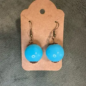 Lottie's Handmade Blue Colorful Drop Hook Earrings