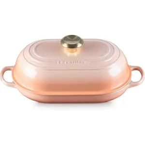 Le Creuset Enameled Cast Iron Signature Oval Bread Oven - 11.5 in, Peche, Kitchen Bakeware Casserole Dish