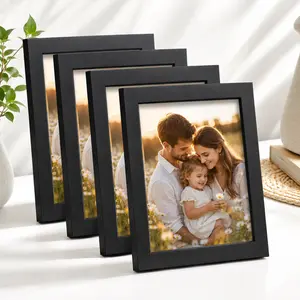 Picture Frame + 4x6 Black Photo Frame Set of 5 + Dual Use with Mat for 3.5x5 & Without Mat for 4x6, Wall Tabletop Mount + Gallery Wall Frames + Home Decor Aesthetic + Multi-Size Photo Frames for Bedroom Living Room Office Decoration