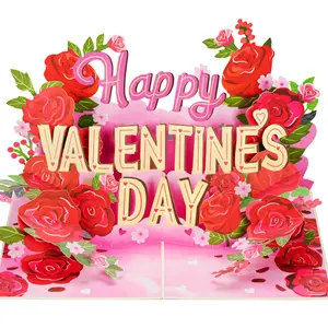 Paper Love Valentines Day Card, Romantic Valentine 3D Pop Up Card for Him or Her, Gift for Boyfriend, Girlfriend, Wife or Husband, Premium Handcrafted 3D Popup Cards