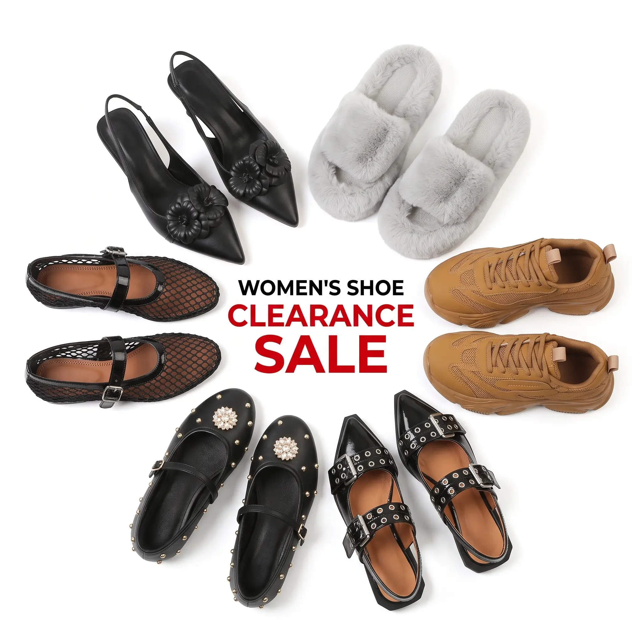 Womens Shoe Clearance Sale Flats Heels Sandals Sneakers