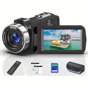 Christmas Gift 64MP Camcorder Video Camera YouTube Vlogging Camera 18X Digital Zoom Webcam IR Night Vision WIFI3.0Touch Screen Camcorders with 32G SD Card, and 2 Batteries