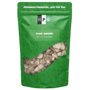 NPG Dried Galangal Root Sand Ginger Sliced 8 Ounce, Kulinjan Alpinia Galanga Chinese Galangal Sand Ginger Slices, Herb Spices Ingredient