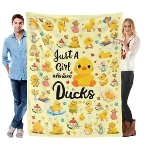Duck Blanket Gifts for Girls Women Soft Flannel Duck Throw Blanket Gifts for Ducks Lovers Birthday Gifts Decor Stuff 50" x 40" flannel blanket