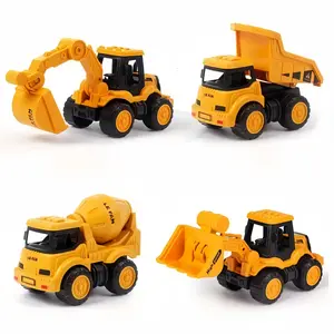 Inertial Construction Vehicle Toy Set, Sandbox Excavator Bulldozer Mixer Dumper, Perfect Kids' Xmas Halloween Birthday Gift