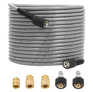 【fathersdaygift】RIDGE WASHER Pressure Washer Hose 50FT, 1/4 Inch Power Washer Hose with M22 14 Fitting, Kink Resistant Hoses Replacement’s Applied for Most Pressure Washer Accessories, 3600 PSI