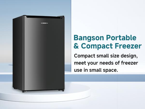 BANGSON 2.1Cu.Ft Small Upright Freezer, Single Door Mini Freezer, Small Freezer, Adjustable Thermostat, Energy-Efficient, Compact Refrigerator, Quiet Operation, Compact Freestanding Freezer, Gift Idea, Mother's Day Gift