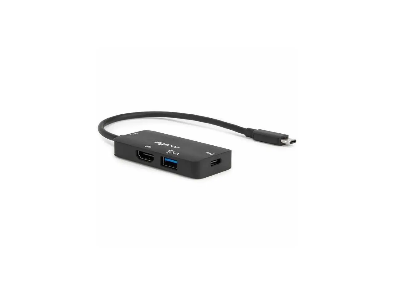 Rocstor Premium Type-C to HDMI/USB-A/Type-C Female (PD & Data) Multiport Adapter - 1 x USB Type C - Male - 1 x HDMI Digital Audio/Video - Female, 1 x USB 3.0 Type A - Female, 1 x USB Type C - Fema