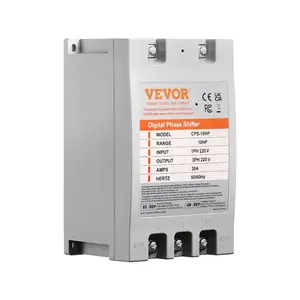 VEVOR 3 Phase Converter - 2HP 7A 220V Single Phase to 3 Phase Converter, 220V Input/Output, Digital Phase Shifter for Residential Light Commercial Use (One Converter for One Motor Only)VEVOR Super Brand Day