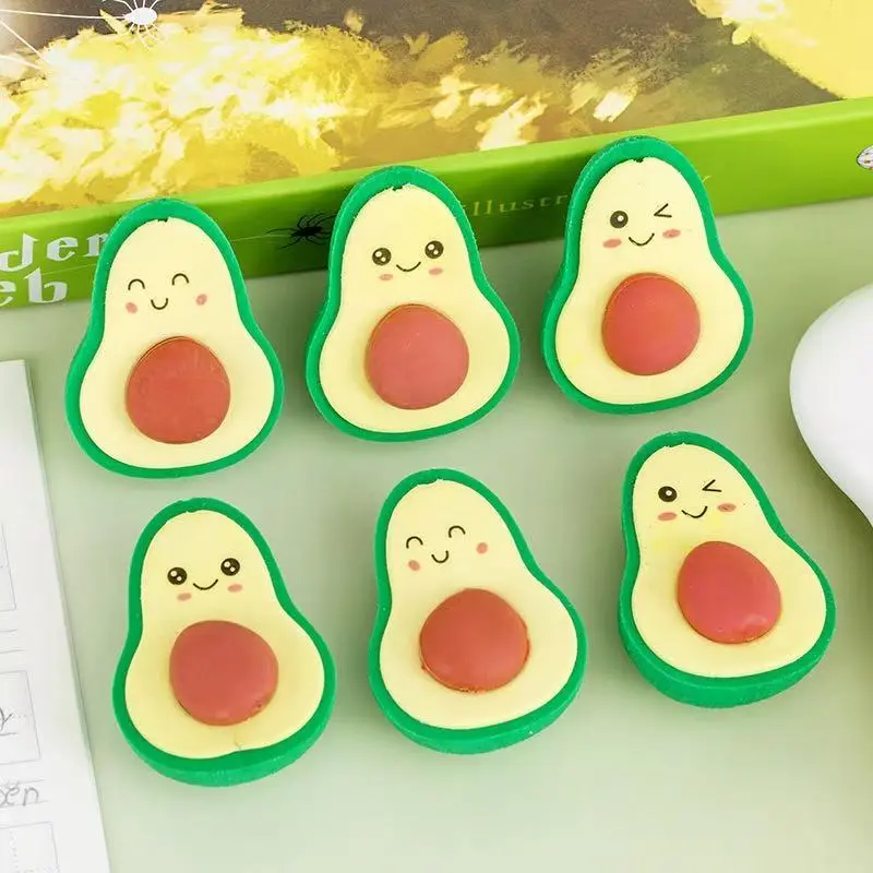 Cute Avocado-Shaped Erasers, Pastel Eraser Set, 5/20pcs Creative Student Stationery Gifts, Christmas & June 1st Awards Prizes, Fun School Supplies