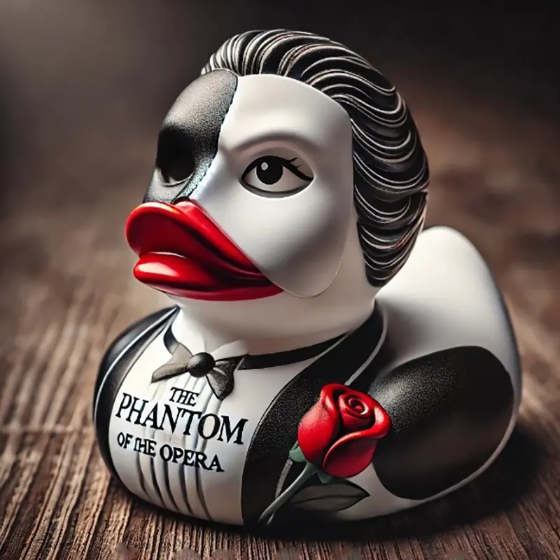 Handmade Opera Phantom Duck Figurine, Resin Sculptures, Halloween Christmas Decoration, Holiday Decor, Resin Craft Gift for Home Office Desktop Window Decor, Resin Ornament