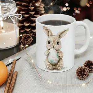 Cute Easter Bunny with Egg Mug |   Easter Basket Filler for Kids