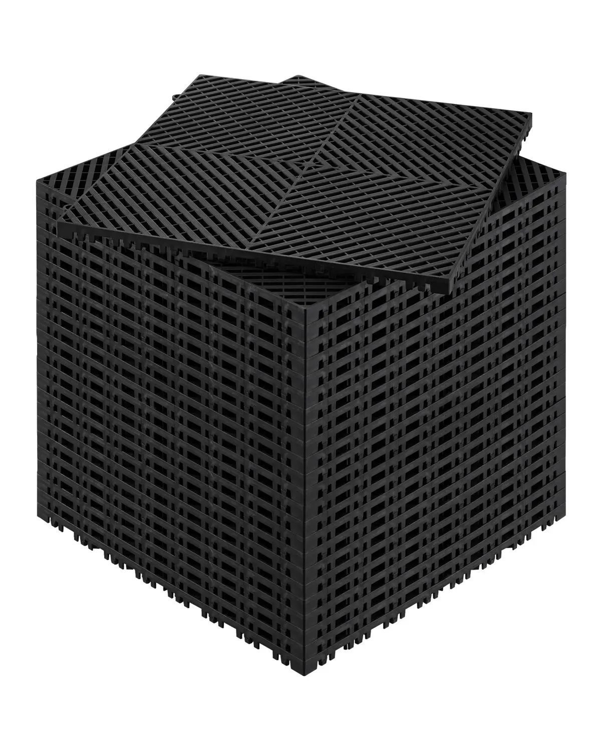 VEVOR Modular Interlocking Garage Floor Mat, 15.7in x 15.7in PP Plastic Anti-Slip Drain Tile, Waterproof, Durable, Customizable Layout, Ideal for Car Repair Shops, Father's Day Gift, Modular Tiles