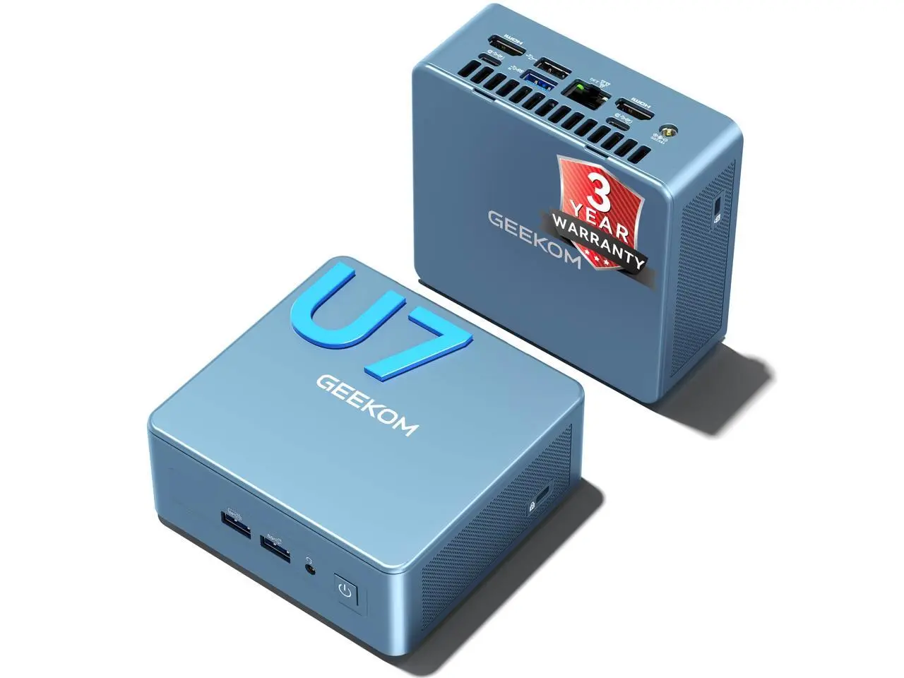 Geekom IT13 Mini PC AI Workstation - Intel Ultra 7 356H - 32GB DDR5 - 1TB SSD - Windows 11 Pro - Blue - GMIT13U7356H-321-US