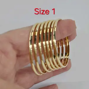 7 pcs Bracelet Bangle Goldfield for Baby's - Elegant Gold-Tone Bangle Set for Infants  Size 1                                                    DIAMETER - 1.5                                                      Wide - 2.1 mm