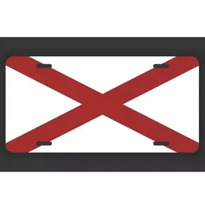 Alabama State Flag 2D Flat License Plate Hunting Gifts, Car/Truck Accessories booster license Plate Heavy Equipment