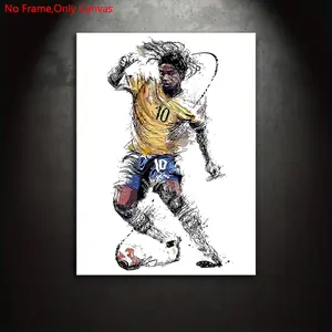 1 piece/set of frameless canvas painting print poster, classic realistic art, legendary player Ronaldinho, perfect gift for football culture lovers, ideal gift for bedroom, living room, kitchen, dormitory corridor, mural, wall decoration, room decoration