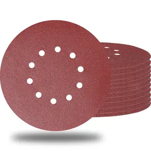 10 Pack 9 Inch 10 Hole 120 Grit Drywall Sandpaper, Aluminum Oxide Hook and Loop Sanding Disc for Manual Drywall Sander, Wood Furniture Hand Finishing Polishing Sanding