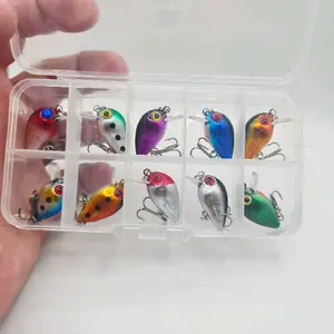 ebc BFS Micro Crank Bait Kit - Colorful Fishing Lures in Clear Storage Box for Anglers