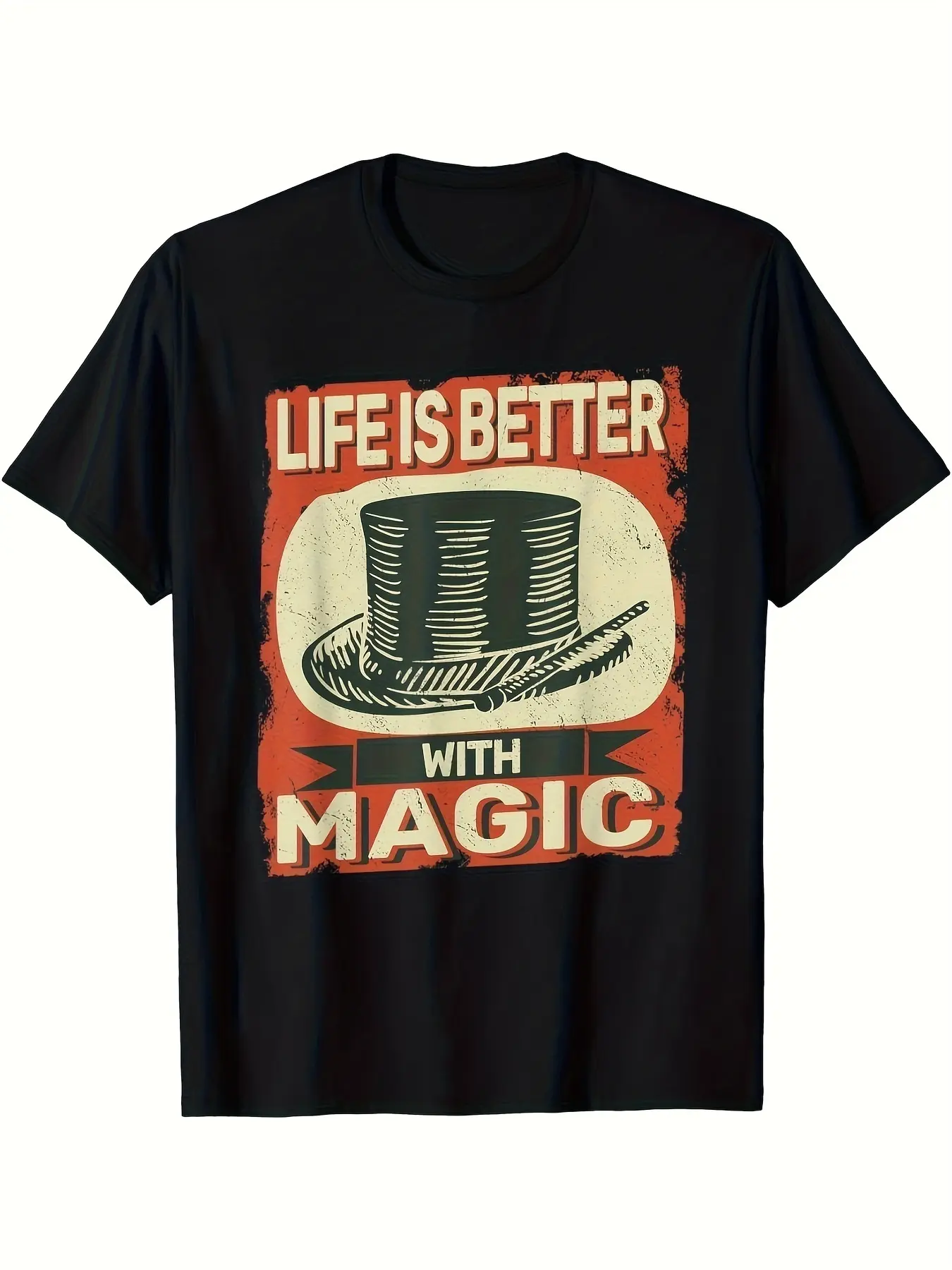 Men's Vintage Magician Magic T Shirt Sm Pure Retro unisex soft cotton short sleeve t shirt, vintage graphic casual tee for men women teens, perfect birthday holiday gift for camping travel gym daily street  wear