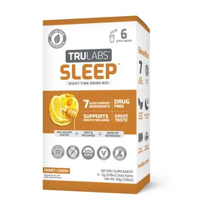 TruLabs Sleep Drink Mix – Sugar-Free Night-Time Support with Melatonin & Magnesium Healthcare Natural Stick Lemon Supplements Fitness Essential Aminos Dietary Probiotic