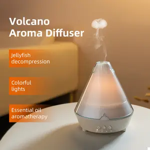 New USB5V volcano aromatherapy machine household usb plug-in humidifier desktop creative 3D simulation flame atmosphere lamp jellyfish  humidifier
