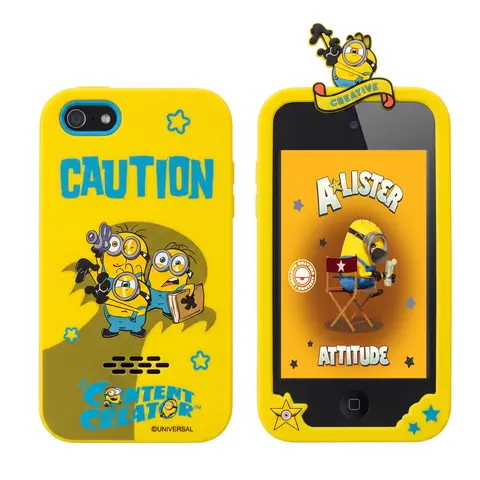 Minions Portable Kids Touchscreen Toy Phone - 2.8 inches, Lithium-Battery-Powered (4-5 hours), No Calling/WiFi/Bluetooth, 26 Built-In Apps, Dual Cameras, MP3 Player, Stories, 23 Puzzle Games, Travel Toy, Kid Stuff for Boys, Christmas Gift