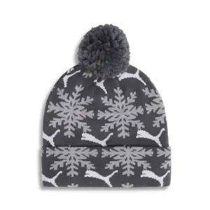 PUMA Mens Fair Isle Pom Beanie Casual - Grey