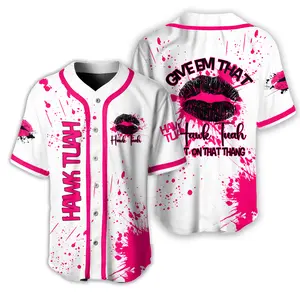 Pink Hawk Tuah Baseball Jersey For Women, 4th Of July Baseball Jersey, USA Summer Jersey For Men And Women, Hot Baseball Beer Jersey, Button Down Shirt, Party Beer Outfit, Summer Clothing