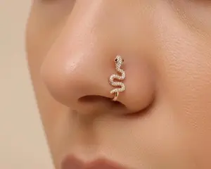 Snake Nose Cuff Ring Clip, Nose Cuff Jewelry, Nostril Jewelry/Nose Piercing Stud. No piercing needed. Unique Jewelry. Gift for Her