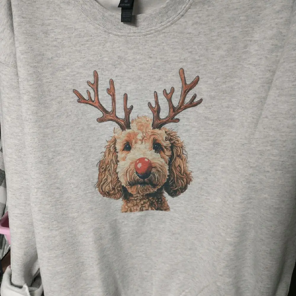 Golden doodle reindeer sweatshirt