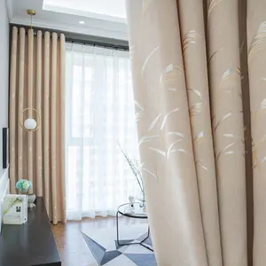 1pc [Eyelet Style] [Luxury Jacquard] Thick Blackout & Heat Insulation Eyelet Curtain, Home Decoration Curtain, Heavy & Drapable, Soft Skin-friendly Texture, Minimalist Solid Color, Suitable for Bedroom / Living Room, New Arrival