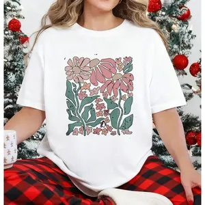 Boho Daisy Flower Tee Shirt Comfort Colors Botanical Tee boho Tee wildflower shirt plant shirt retro floral T-shirt gardener trendy gifts