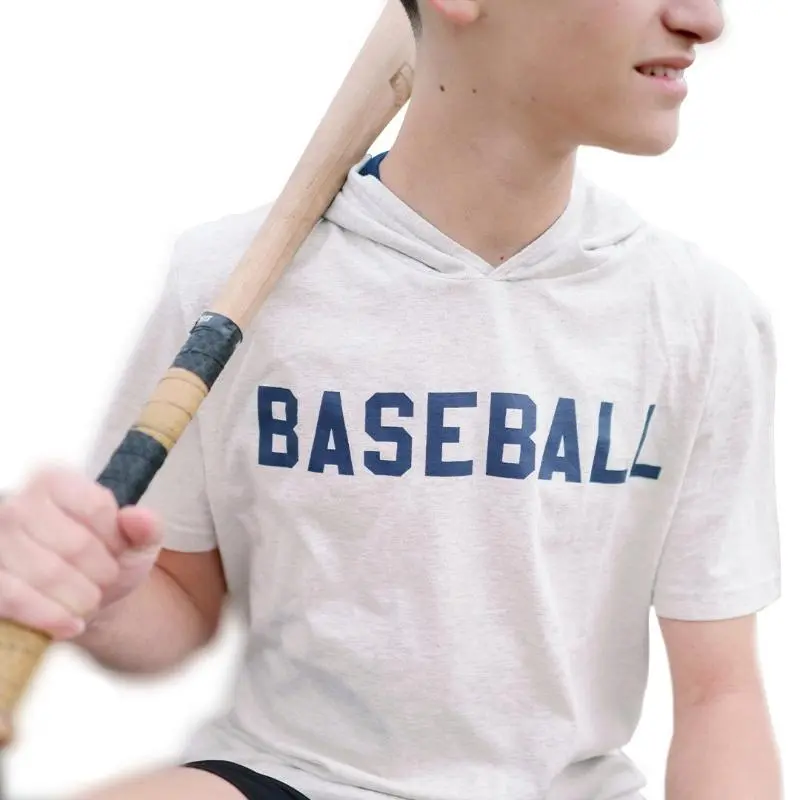 Men's Baseball Love Sweatshirt - Classic Short Sleeve Graphic Hoodie with a Kangaroo Pocket, Sporty and Stylish Menswear, Tops, Sweatshirts, Fabric, Casual, Lightweight