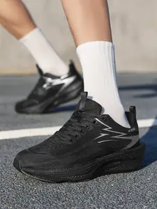 Women's Comfortable Training Lace-Up Fashion Walking Shoes, Lightweight Running Sports Shoes, Casual Patchwork Design, All Seasons