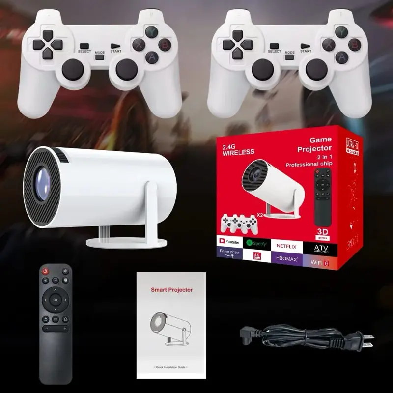 2 in 1 HD 4 k resolution game and home cinema with two gaming consoles , 270 degree rotatable compatible with tv , mobile & monitors