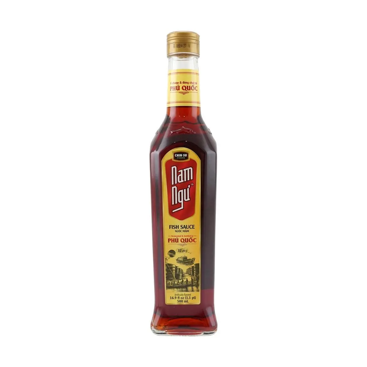 Chin-Su Premium Fish Sauce 500ml - Authentic Vietnamese Phu Quoc Island Seafood Seasoning & Dipping Sauce
