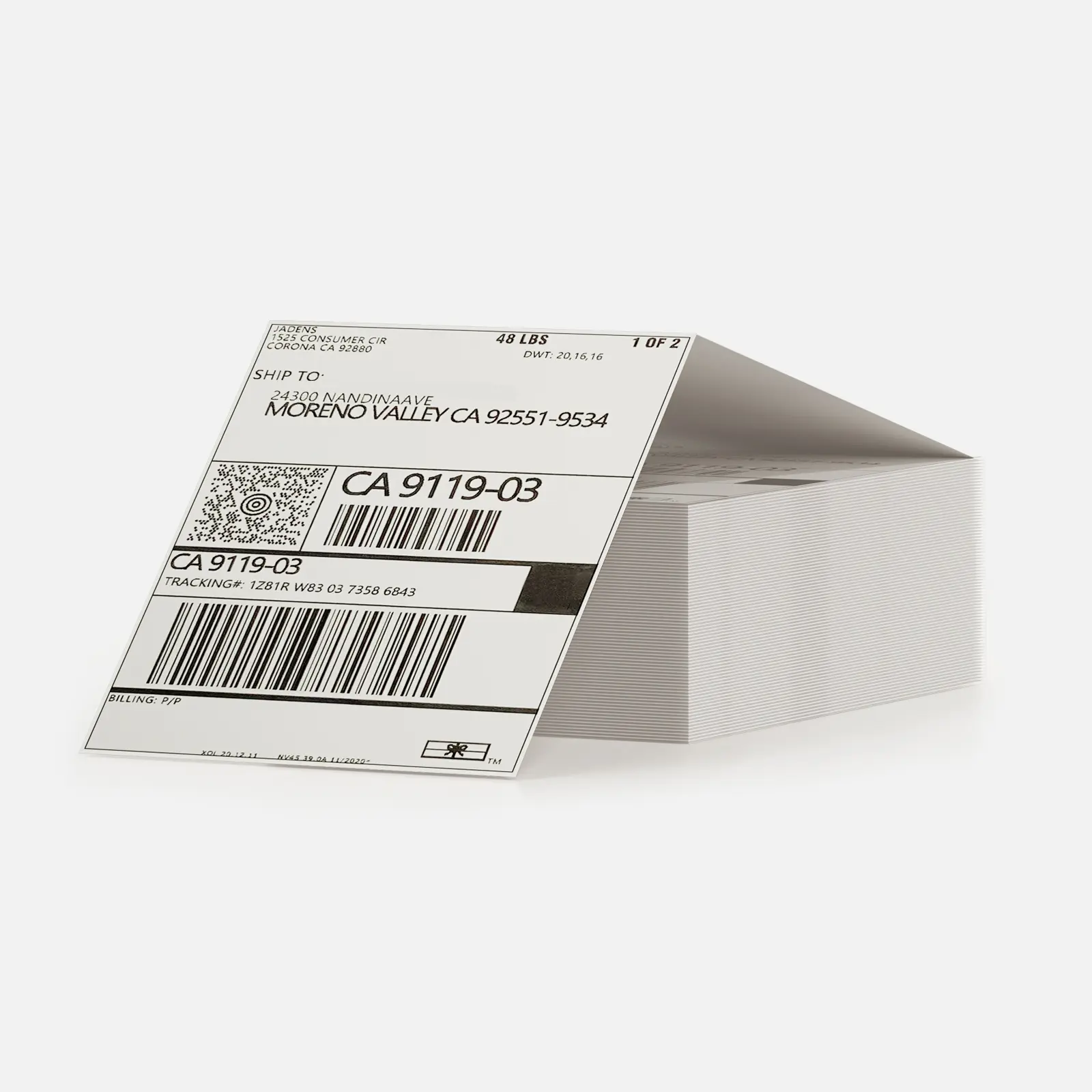 Asprink Commercial Grade Thermal Direct Shipping Labels - 500-Pack 4x6 inch Fanfold Adhesive Vinyl Blank Stickers, Brighter Than Leading Brand, Easy-to-Read Barcodes, for Ecommerce Users, Thermal Label Printers, Office Supplies