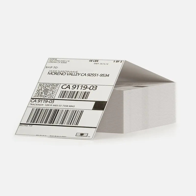 Asprink Commercial Grade Direct Thermal Shipping Labels - 500-Pack 4x6 in Fanfold Adhesive Vinyl Blank Stickers, Thermal Print, Crystal-Clear Images, Easy-to-Read Barcodes, Beeprt Compatible, Office Supplies for Ecommerce Users