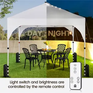 【Remote Contro Light】Yaheetech 10x10ft Pop-Up Canopy Tent with 17 Solar LED Lights, Outdoor Garden Gazebo w/Wheeled Bag, 4 Sandbags for Beach, Camping 【Remote Contro Light】Yaheetech 10x10ft Pop-Up Canopy Tent with 17 Solar LED Lights, Outdoor Garden Gazebo w/Wheeled Bag, 4 Sandbags for Beach, Camping