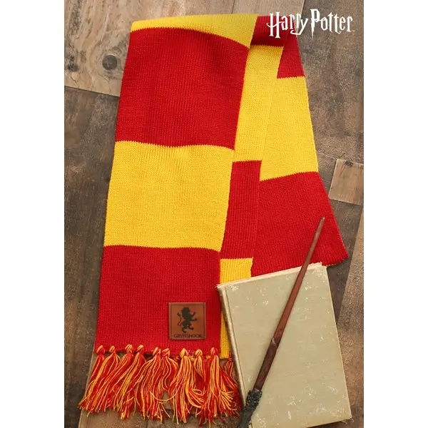 Harry Potter Gryffindor House Patch Striped Scarf