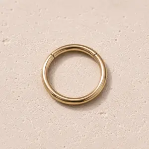 Gold Plated Seamless Clicker Ring 18G 16G 14G Surgical Steel