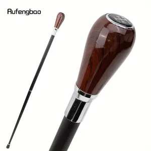 Brown Wooden Number Luxury Fashion Wood Cane Decorative Stick Gentleman Masculine Elegant Cosplay Cane Knob Crosier 93cm