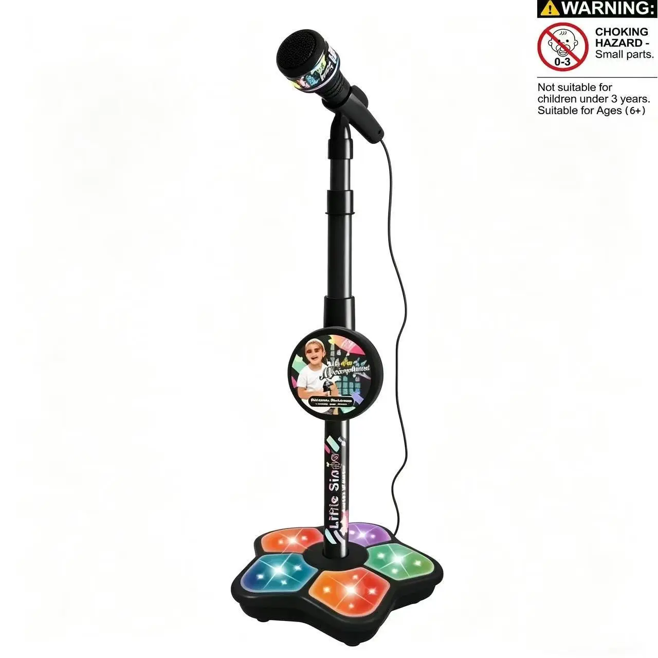 Three Singing Music Toys Portable Karaoke Machine Adjustable Height, Foster Interests, Enhance Social Skills, Ideal for Family Gatherings, Perfect Gift